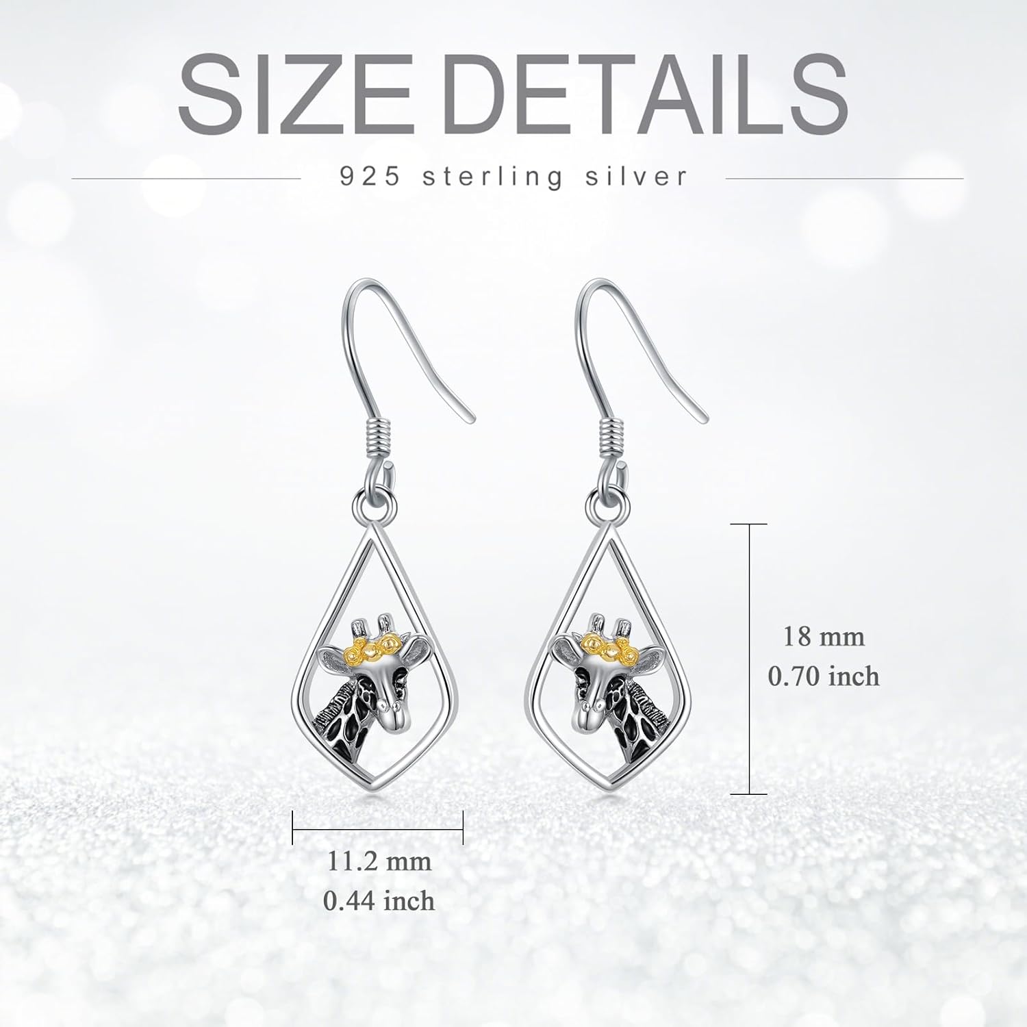 URONE Animal Earrings 925 Sterling Sliver Hummingbird/Koala/Bat/Giraffe/Dachshund Earrings Dangle Animal Jewelry Gift for Women - Image 3