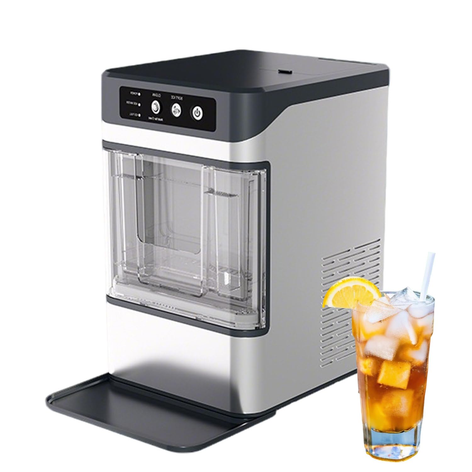 Ice Maker - Serbatoio rimovibile, serbatoio dell'acqua integrato, autopulente, ultra silenzioso per cucine, uffici, bar, piccoli caffè