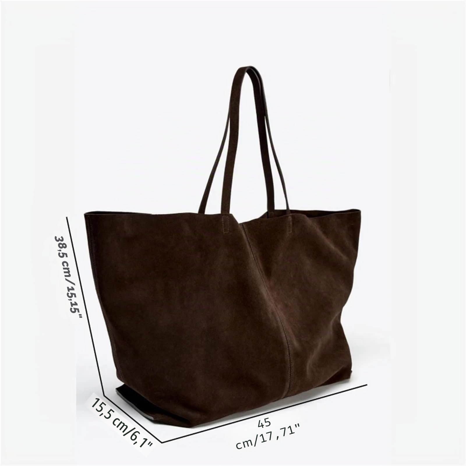 Leather Bags Women BORSA GRANDE IN CAMOSCIO DA DONNA, Borsa tote di design for lo stile quotidiano, a tracolla grande capacità for