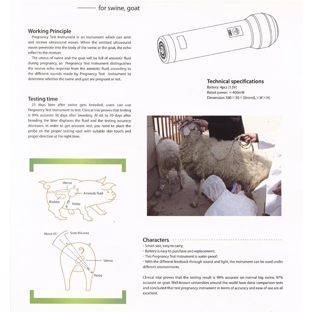 Veterinär-B-Ultraschall-Schwangerschaftstester, Schwangerschafts-Scan-Tester Für Sauen Und Ziegen, Tragbare Veterinärgeräte, Nutztiere, Schweine- Und Schaf-Schwangerschaftstest Wasserdicht