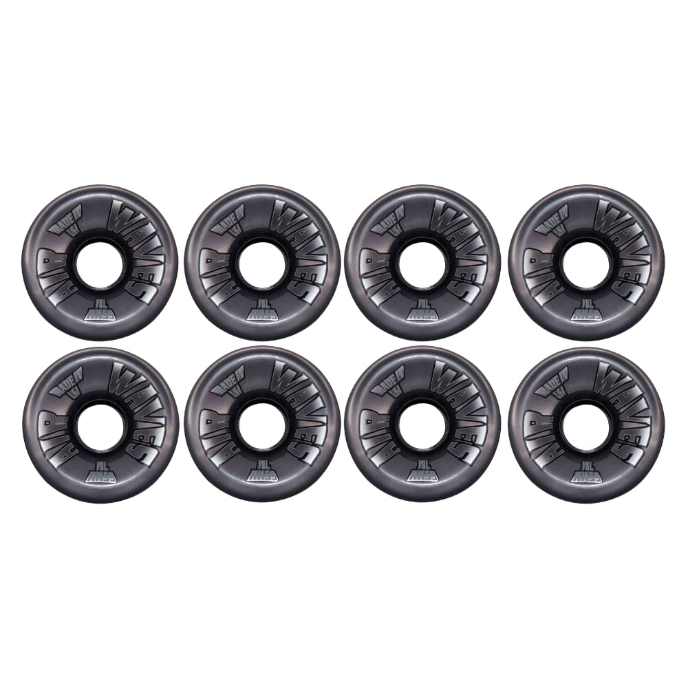 Willies Air Waves Quad Skate Wheel, Clear, 65mm, 78A (8, Clear Black)