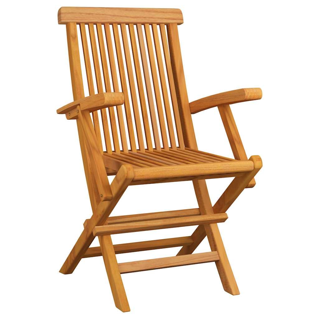 Set di mobili da giardino in teak: 3 sedie da giardino in teak con cuscino beige – sedie da giardino in legno massello con cuscino per terrazza e giardino