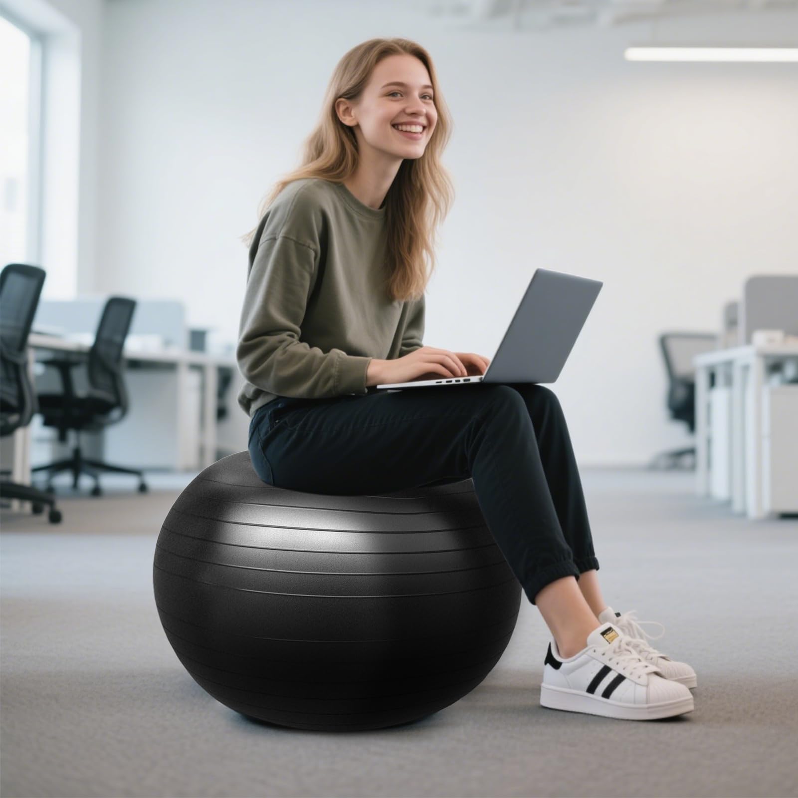 Ballon de Grossesse Fitness 65 CM Anti-éclatement Anti-Dérapant Swiss Ball Gym Yoga