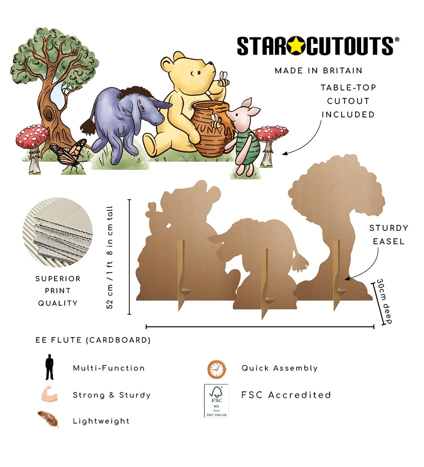 Winnie Bundle: figuras de cartón troquelado de 52 cm y oso con pot de miel 5