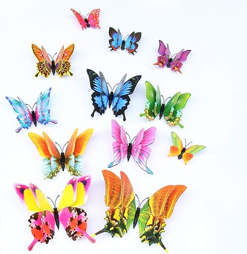 Miniatura 4 de Somotersea 24 piezas de decoración de pared de mariposa 3D  Decoración de mariposa extraíble para habitación de niñas y fiesta de cumpleaños