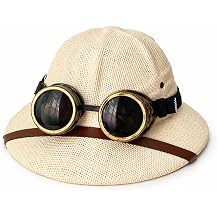 Pith Helmet for Adults, Classic Safari Sun Hat for Men Women, 10 Styles British Pith Helmet for Costume Outdoor