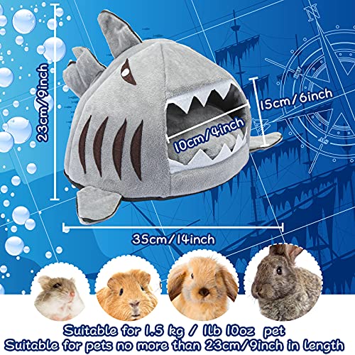 Jetec Gray Shark Guinea Pig Bed Guinea Pig Hideout Guinea Pig House Animals Bed Warm Small Hamster Nest Mat With Small Animal Sleeping Mat Cushions Dutch Pig Hamster Hedgehog Rat Chinchilla (Gray) #TOP2