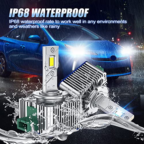 Cafopar D3S D3R Led Headlight Bulbs, 20,000Lm 500% Brightness 6000K White, Plug And Play To Original Hid Ballast Led Conversion Kits, Xenon Replacement Conversion Kit #TOP6