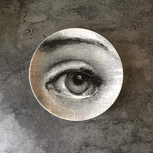 Commemorative Decorative Plates 8 Inch Milan Plates Pure Color Black&White Illustration Top Fashion Hanging Dishes Sample RoomHomeHotel Decor-A_8 Inch205Cm