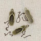 RQMQRL 40 Stück Charms Flip Flops 21X7mm Antik Anhänger Fitvintage Tibetan Bronze Silber Colordiy Für Armband Halskette