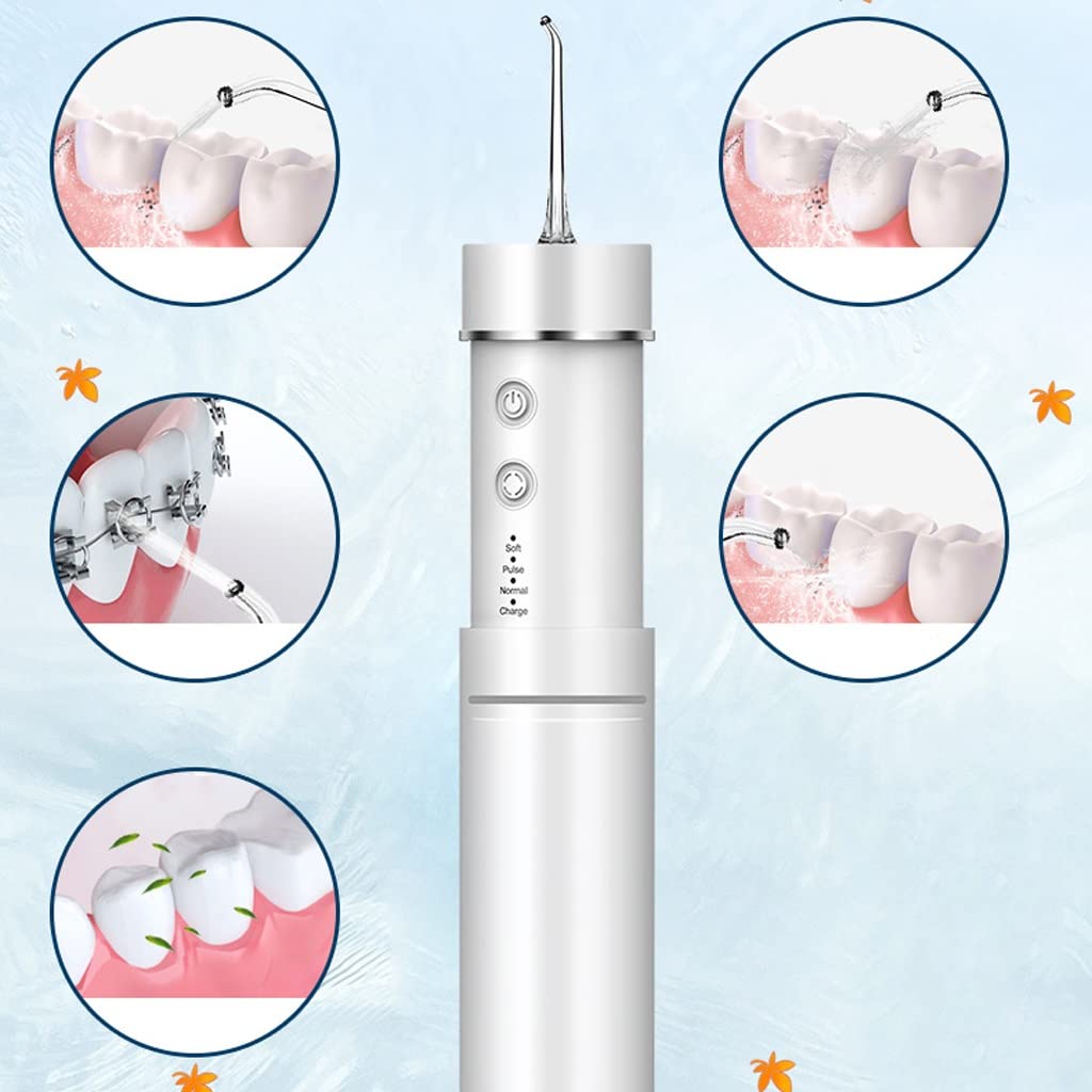 JSY Irrigador Bucal Flosser de dientes eléctrico, Mini Flosser de agua portátil for viajes en casa, Mini Flosser telescópico Eléctrico Portátil
