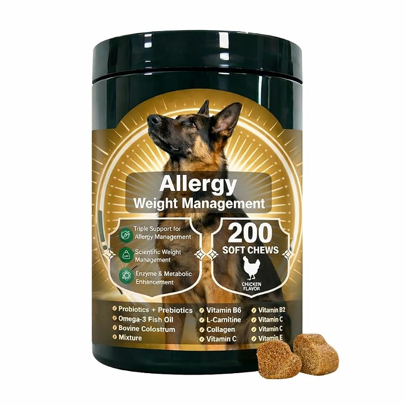 Suplemento mastigável para cuidados da pele de cães Astrallgn – mastigáveis macios com sabor de frango, 200 unidades