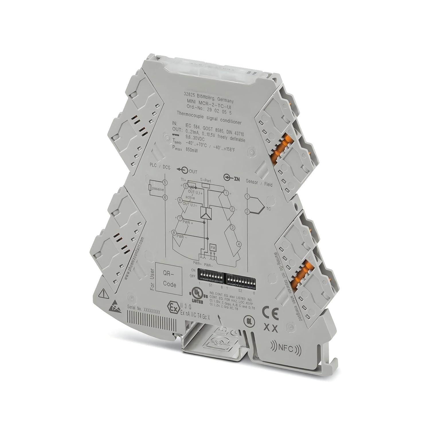 Mini MCR-2-TC-UI=2902055,Thermocouple Measuring Transmitter,Configurable Temperature Transmitter Using Plug-in Connection Technology for Connecting thermocouple,Original Packaging,in Stock,Ship Now.