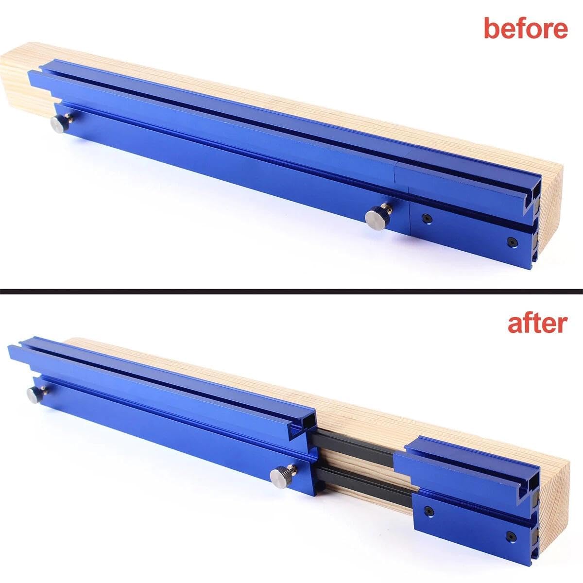 Valla de perfil de carpintería tipo 75, vallas telescópicas de aluminio, de calibre de inglete, 50-87 cm, longitud ajustable