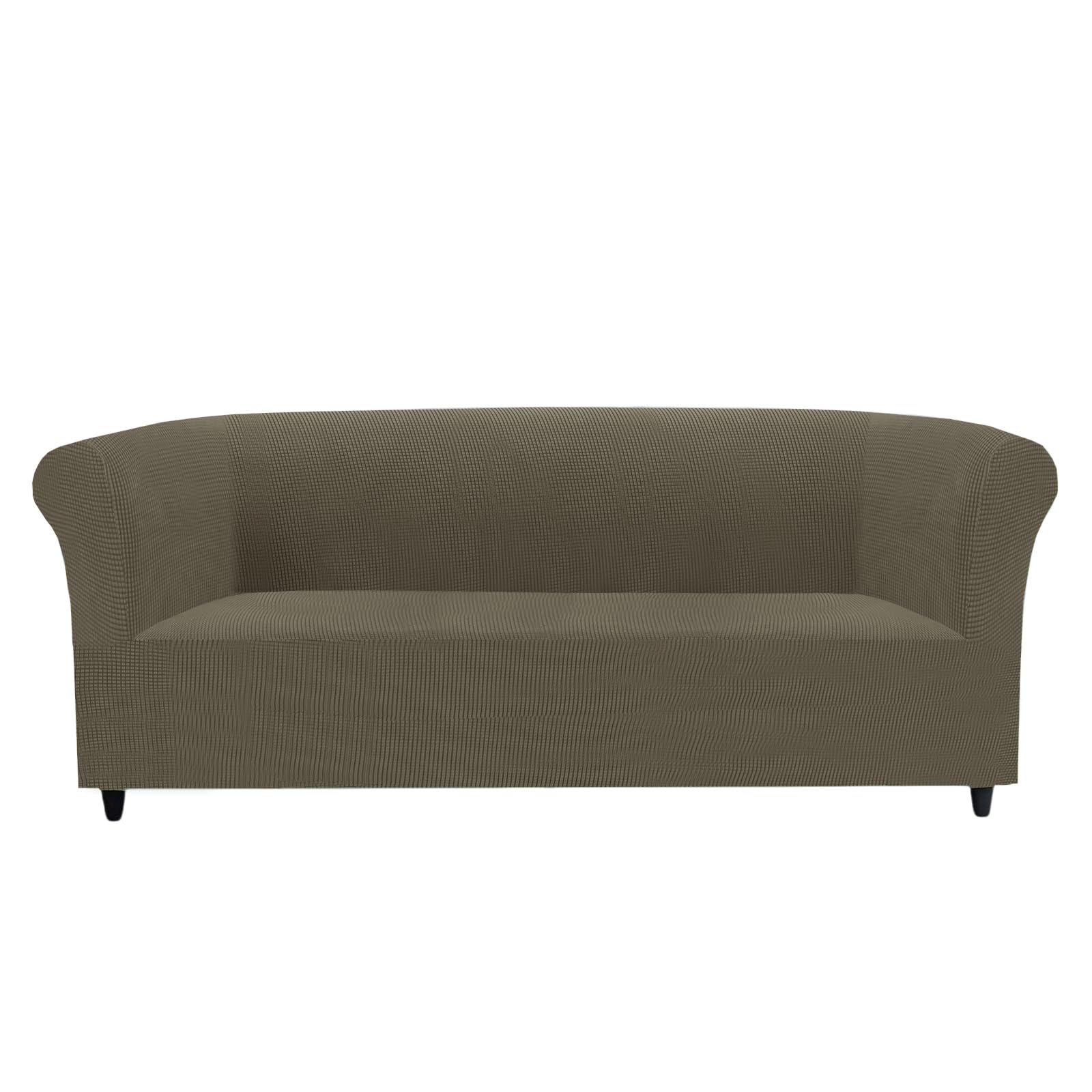 KYJSW Chesterfield Sofa Cover Stretch Jacquard Fabric Couch Slipcover With Armrests Cushion Cover Seat Cover Non-Slip Furniture Protector (Khaki,LOVESEAT)