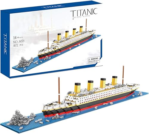 Titanic Architecture Set Micro Building Blocks Model Kit para adultos, adolescentes y niños a partir de 14 años, 1872 piezas