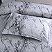 NTBED Marble Duvet Cover Sets Queen Grey White,Soft Lightweight Microfiber Bedding Quilt Cover Sets，Modern 3pcs Printed Bed Set for Men Women Teens Girls Boys