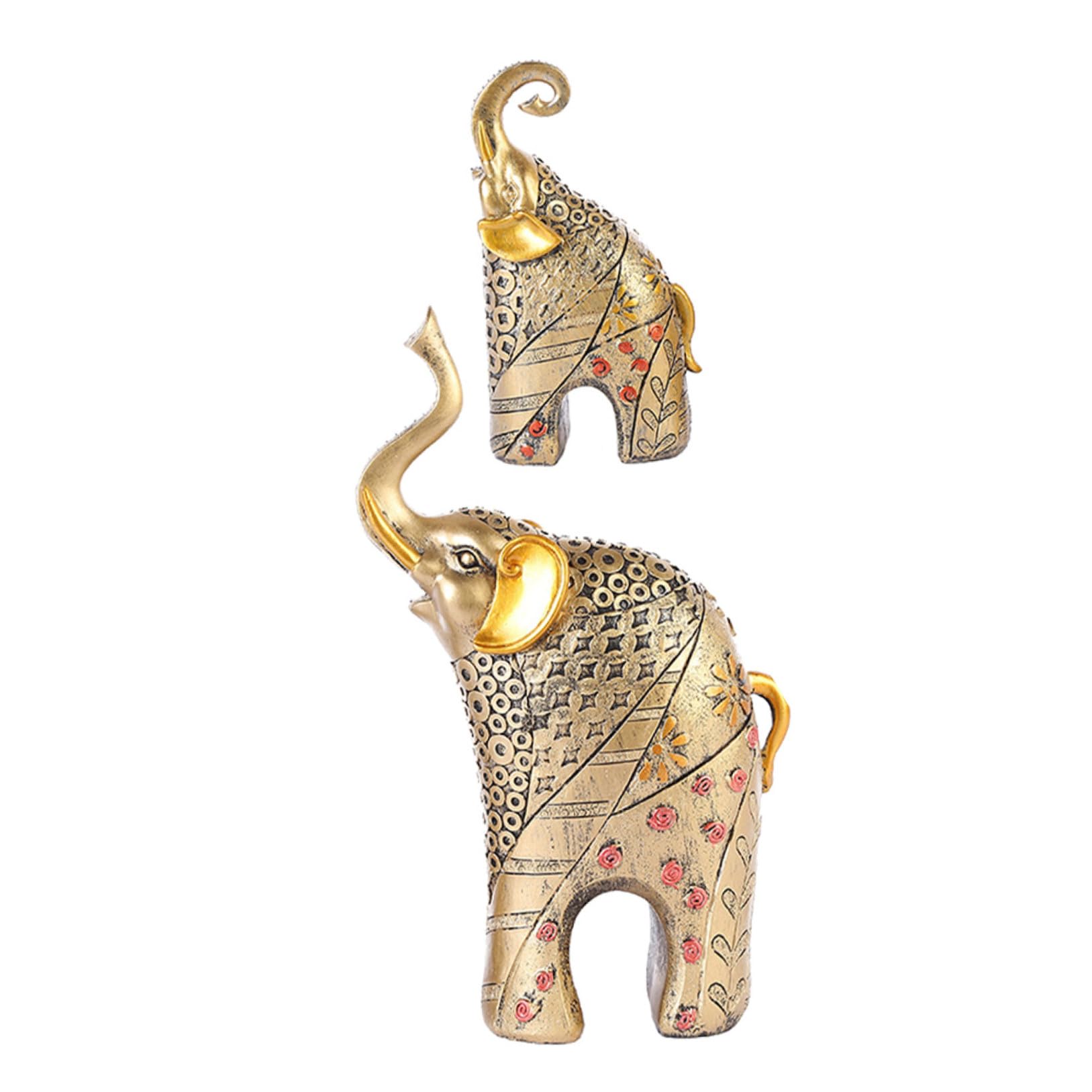 Ciieeo 2pezzi Statua di Elefante in Resina Scultura di Animale Decorazione da Tavolo per Casa Ornamento di Elefante Retro e Libreria