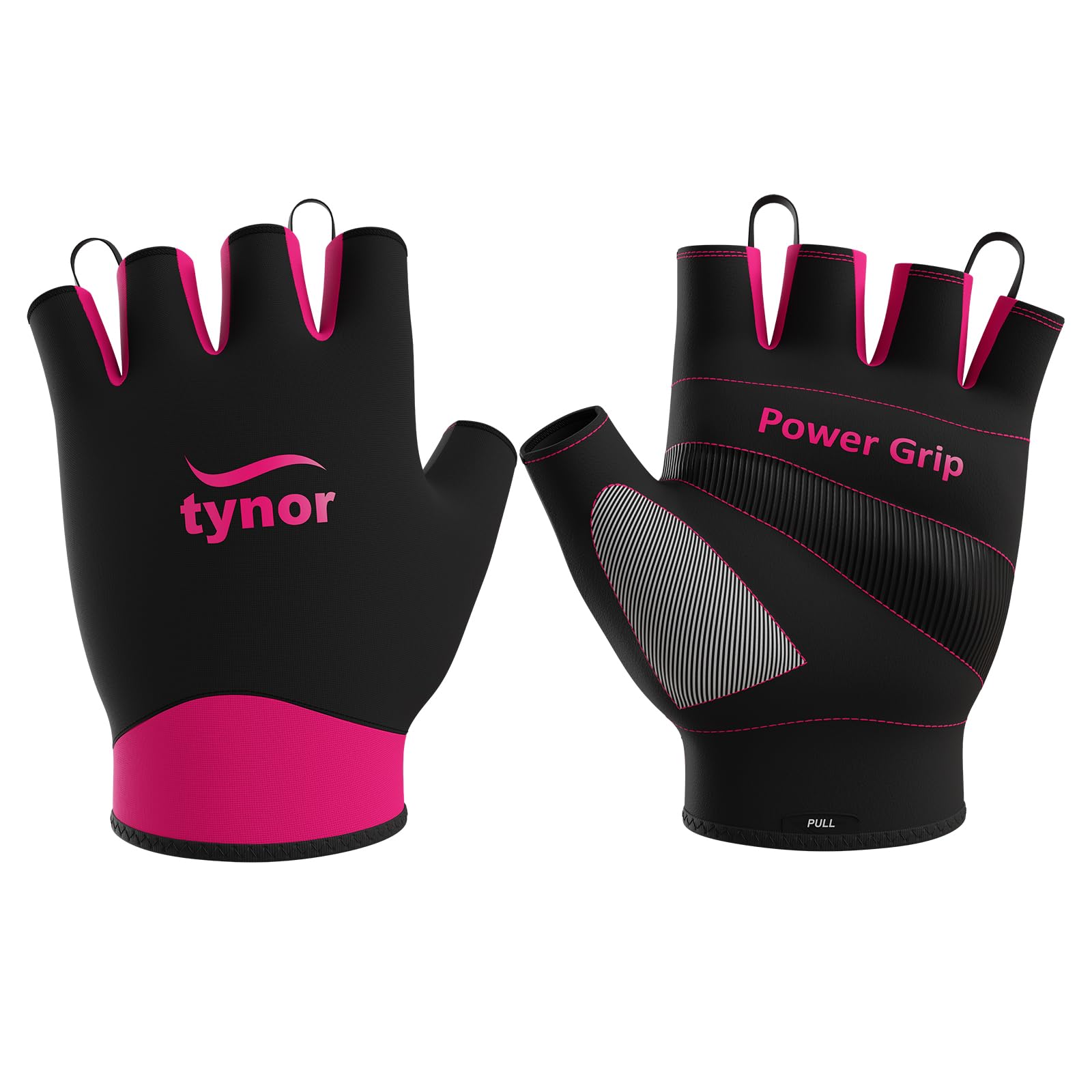 Tynorgrip Womens Gym Gloves - for Workout, Weightlifting, Gym, Sports and CrossTraining | Durable & Breathable, Half Finger-Length Gym Accessories For Women, 1 Pair (Black & Pink, XL) (B0CW9XCWMR) Amazon Price History, Amazon Price Tracker