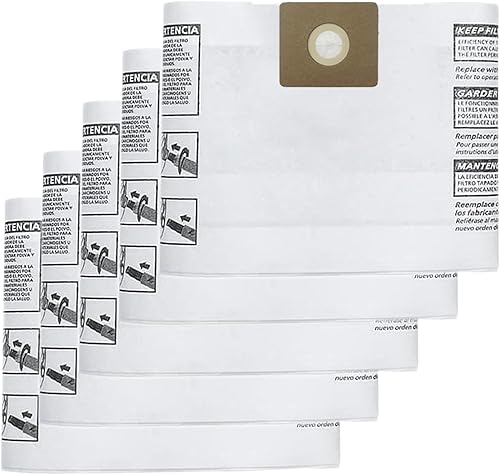 Paquete de 5 bolsas de vacío Shop Vac de 3 galones – 90669 Bolsas de vacío tipo C, parte # 9066900 9066933