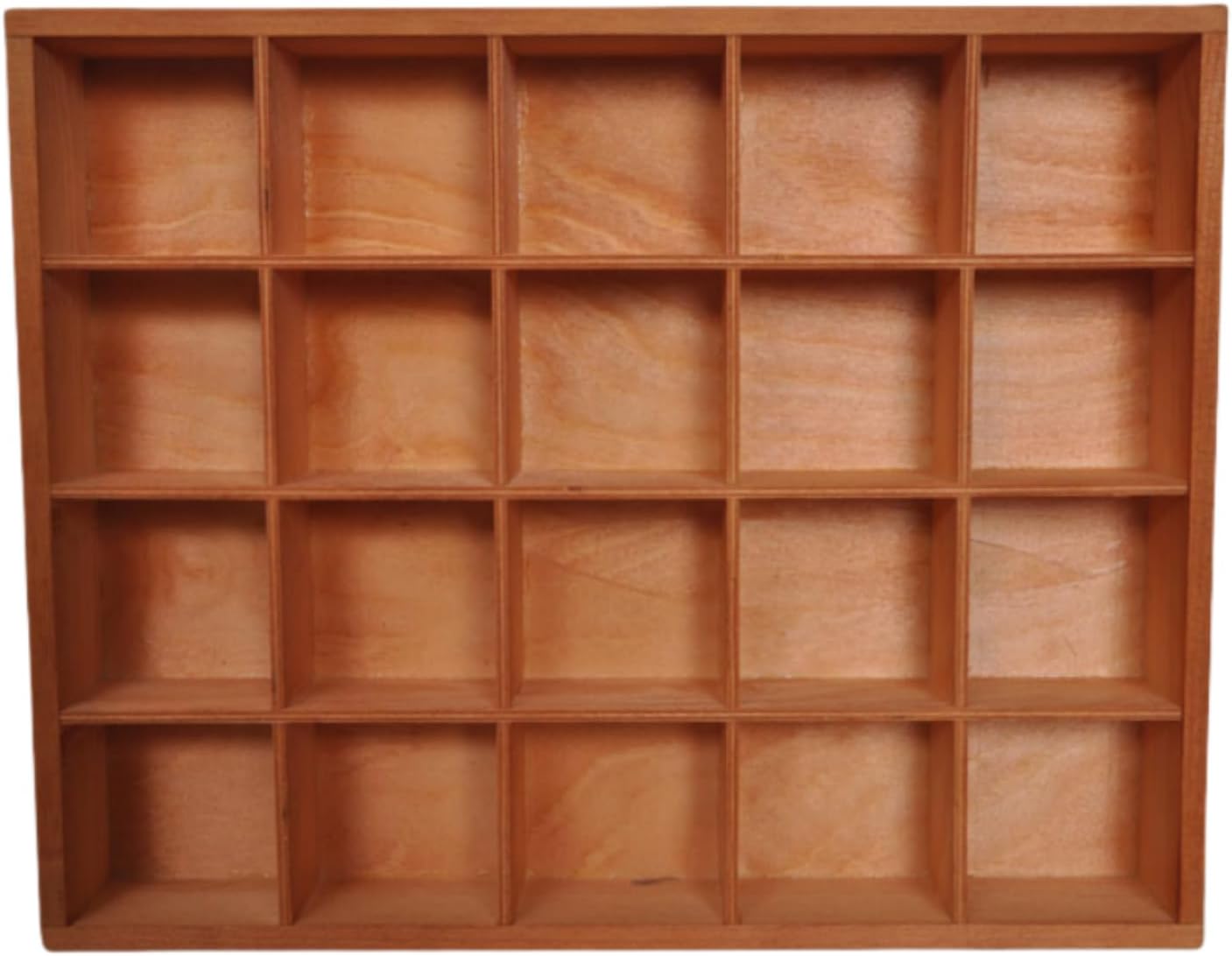 1 Pcs 13.4''x10.6''x2'' Wooden Storage Divider Box Showcase Display Box Organization Tray Display Holder with 20 Compartments for Home Craft Office Kitchen Storage (Vintage Color)