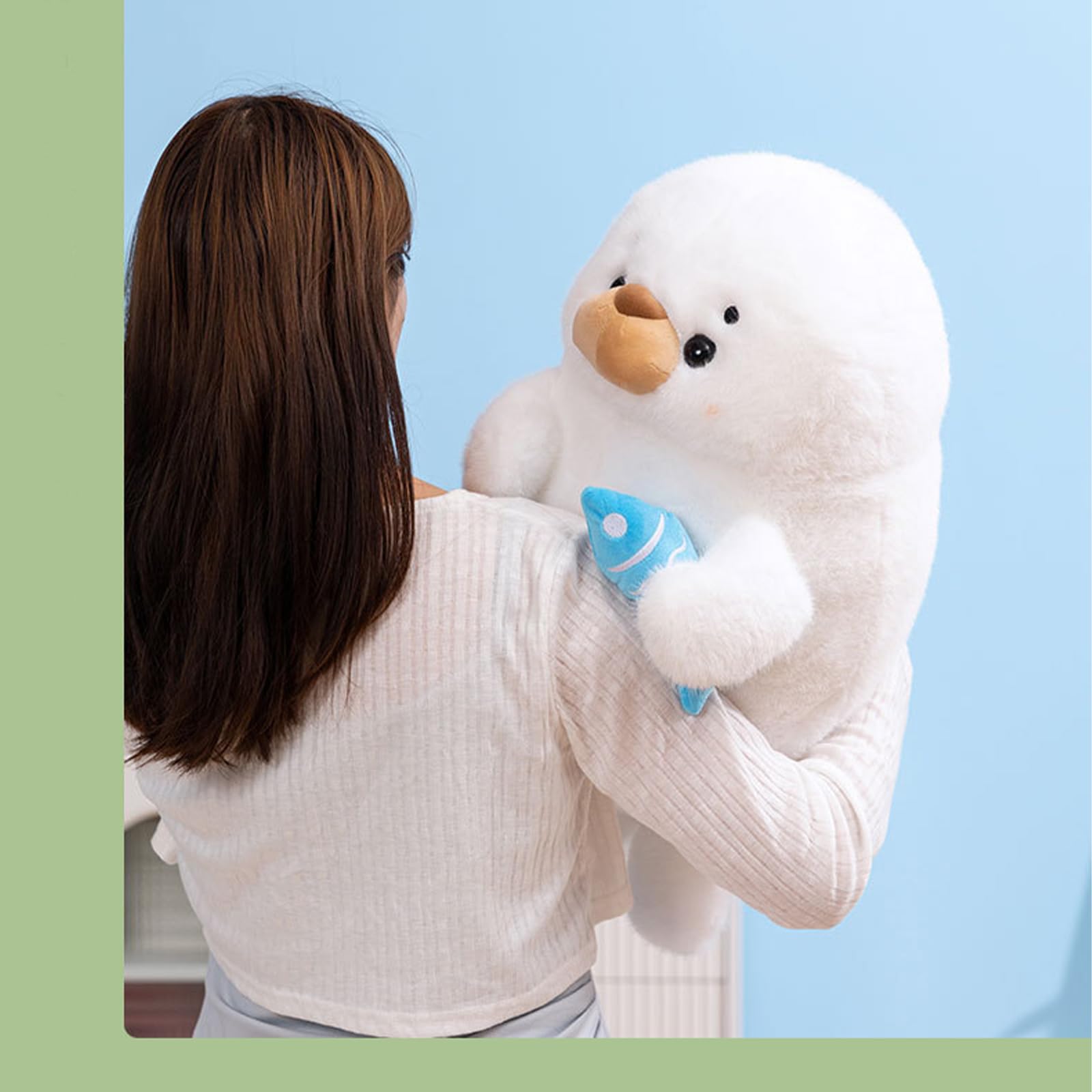 Robben Kuscheltier, 35/45/55cm Plüschtier, Stofftier Plüsch Puppe Plüschtiere, Geschenk für Jungen Mädchen (55CM)