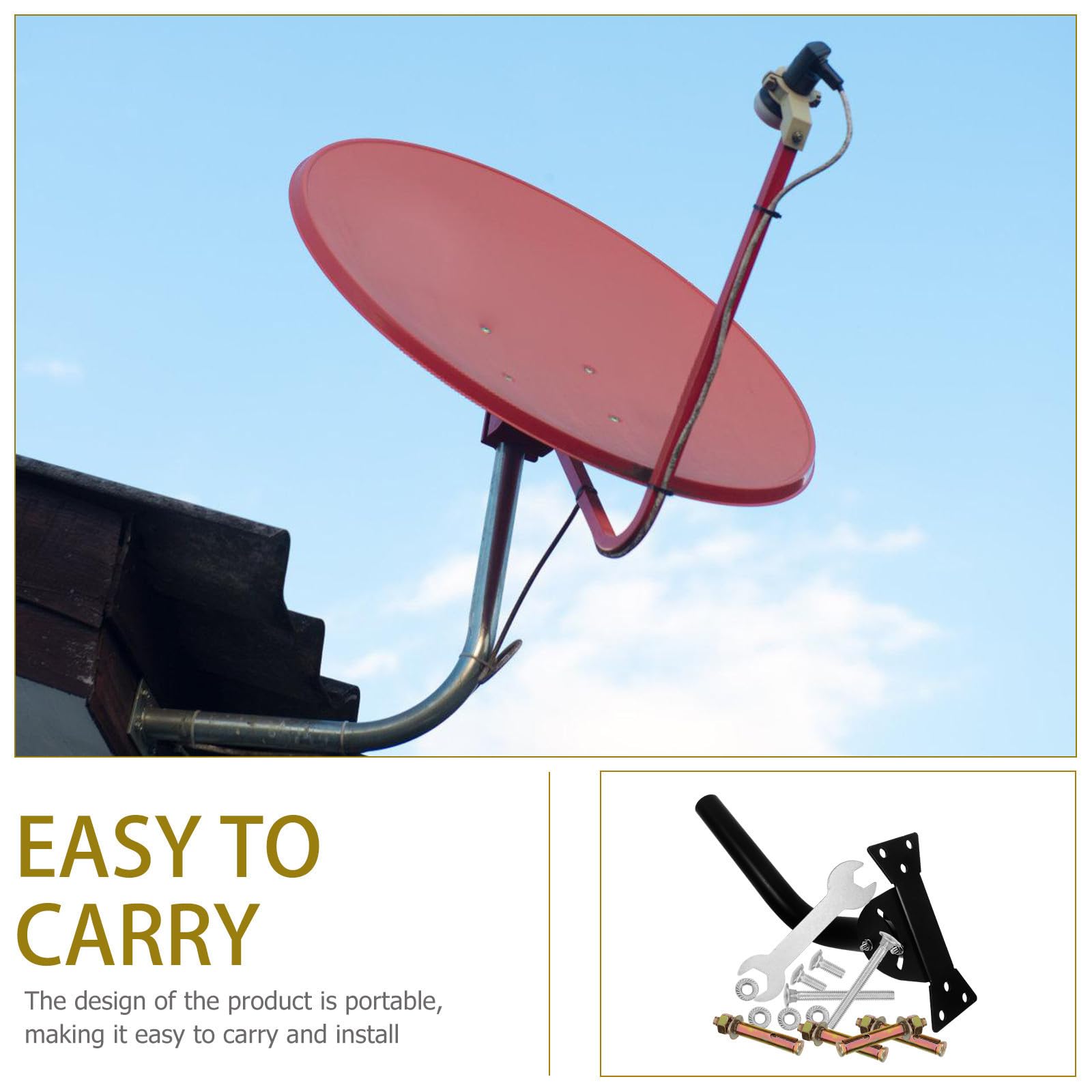Kit de Montaje Portátil Ajustable para Antena RV, Hierro Negro
