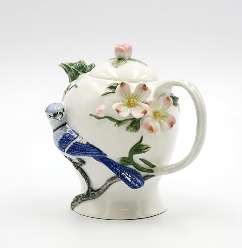 Miniatura 5 de 56648 Tetera de porcelana fina azul Jay de 6 pulgadas de alto