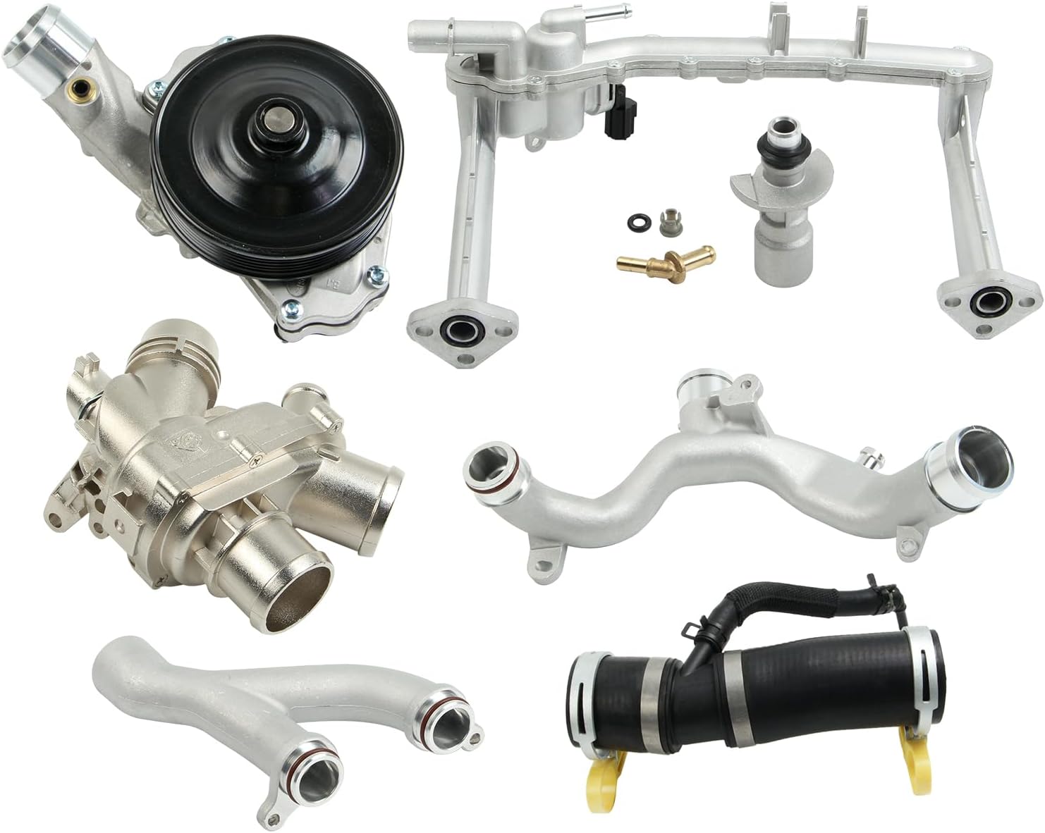 Aluminum Coolant Water Pipe System Replacement Kit Replace LR109401 LR092992 LR090630 LR048474 LR097165 LR107288 Fit for Jaguar Land Rover 3.0L 2010-2020
