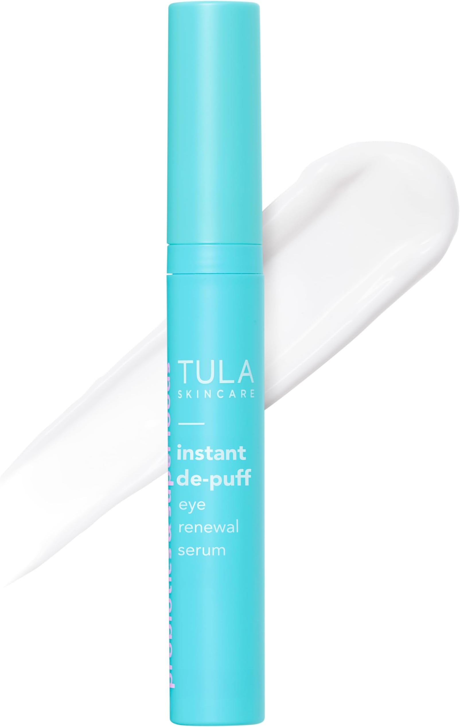 TULA Probiotic Skin Care Instant De-Puff Eye Renewal Serum Dark Circles Under Eye Treatment, Contains Caffeine to Reduce Puffiness and Signs of Wrinkles 15ml