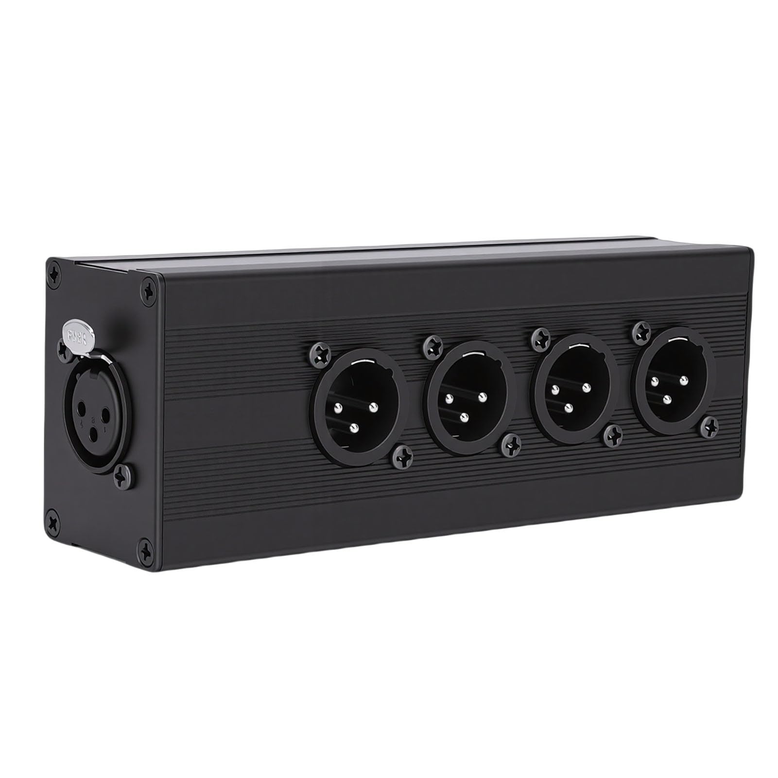 Boîtier Répartiteur XLR, Distributeur de Signal équilibré 1x4 XLR Femelle vers Mâle, Boîtier en Alliage D'aluminium et Contacts Plaqués or, pour Système de Sonorisation de