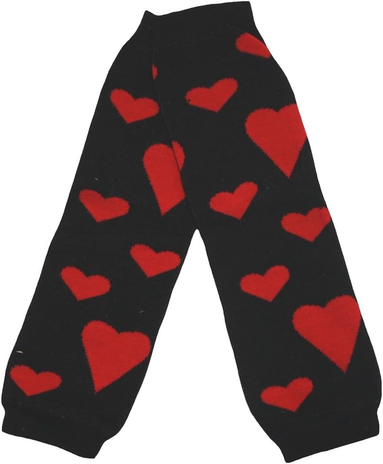 Petitebella Black Red Hearts Little Girl Leg Warmers