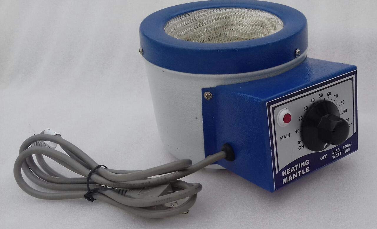 110v Heating Mantle 500mL for Round Bottom Flask 200 Watts Overall Size(cms) 22.86 x 10.16 x 13.20