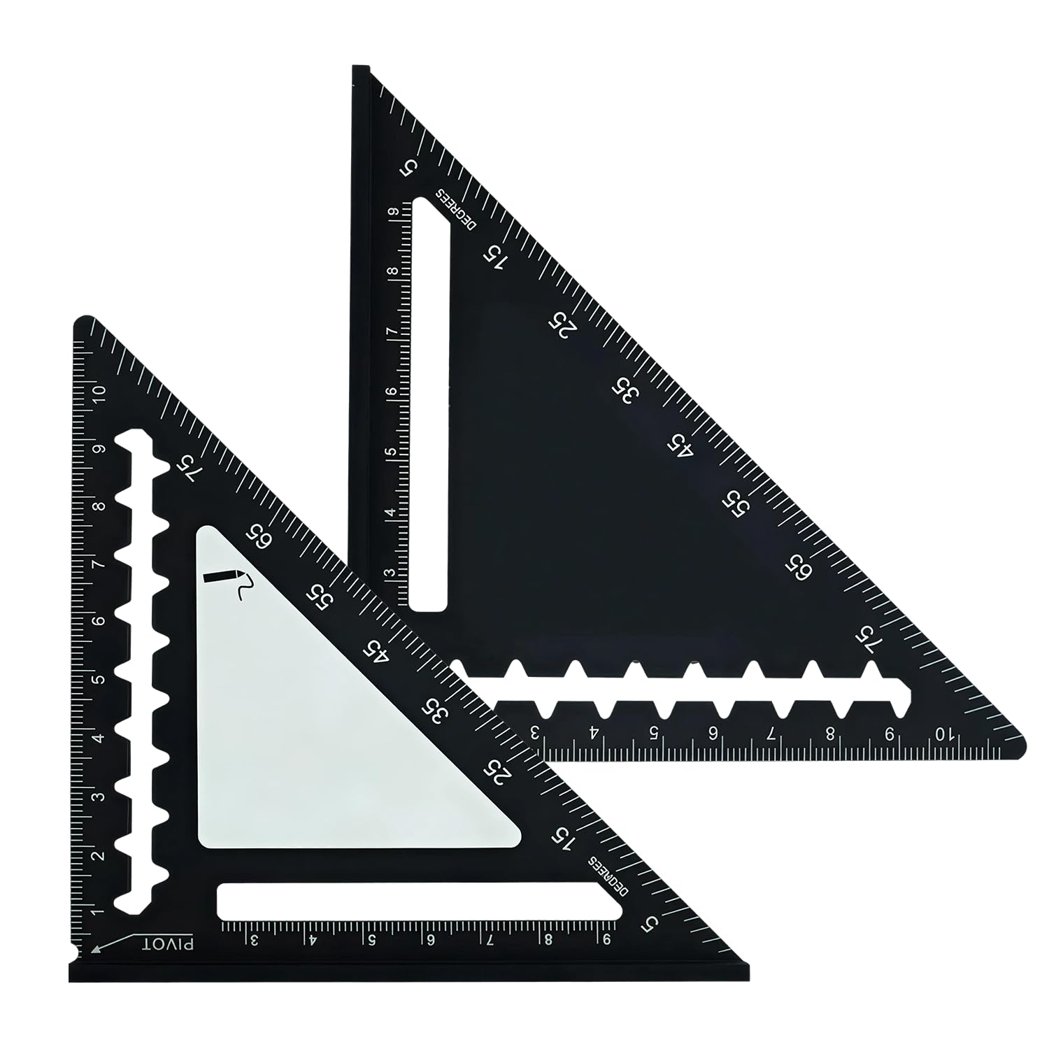 Black 4 Inch Mini Set Square, Portable Aluminum Alloy Measuring Tool with Laser Metric Scale, Wear-Resistant Precision Speed Square for Woodworking, Construction, Carpentry & DIY Projects (Black)
