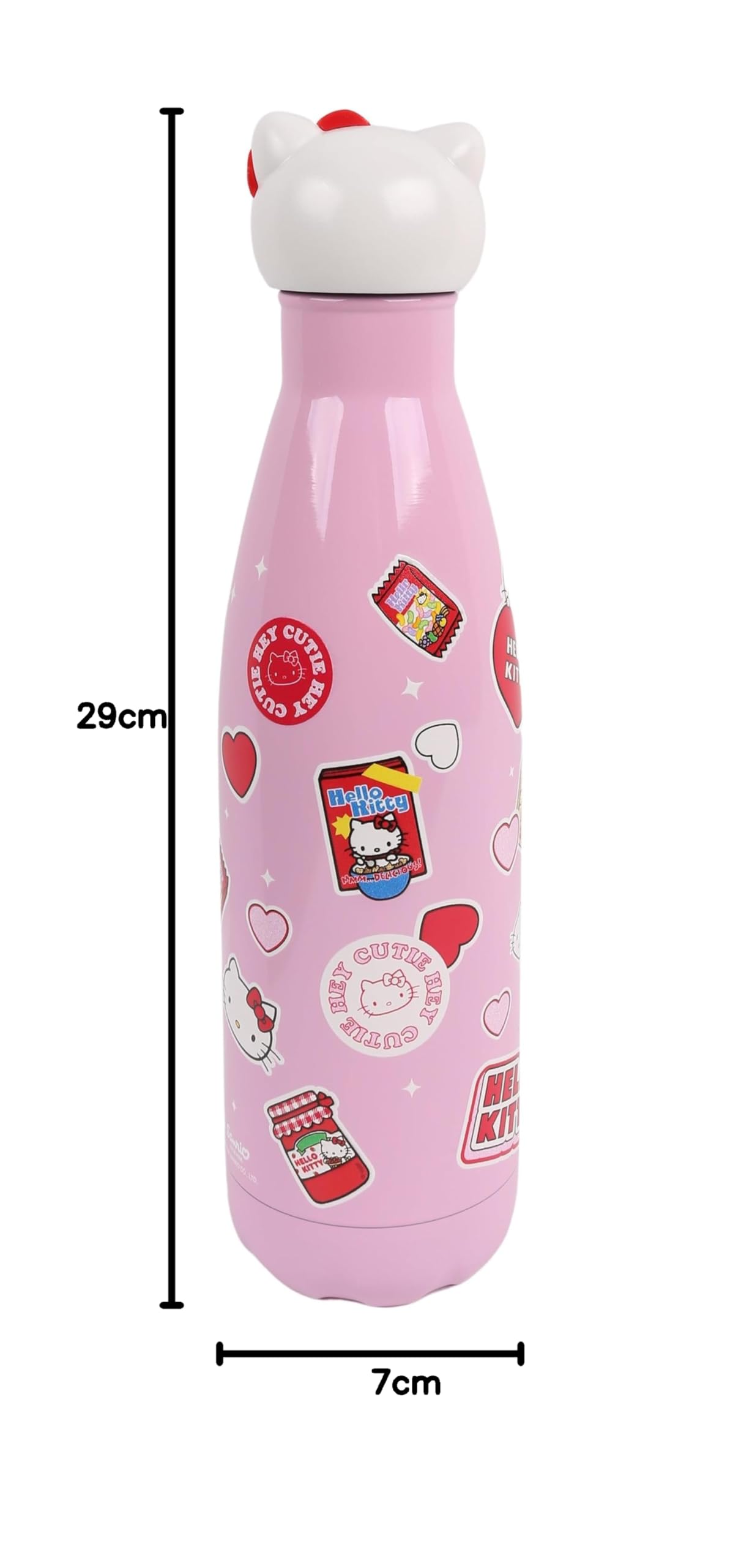 Hello Kitty botella de acero, botella, termo, rosa 500ml