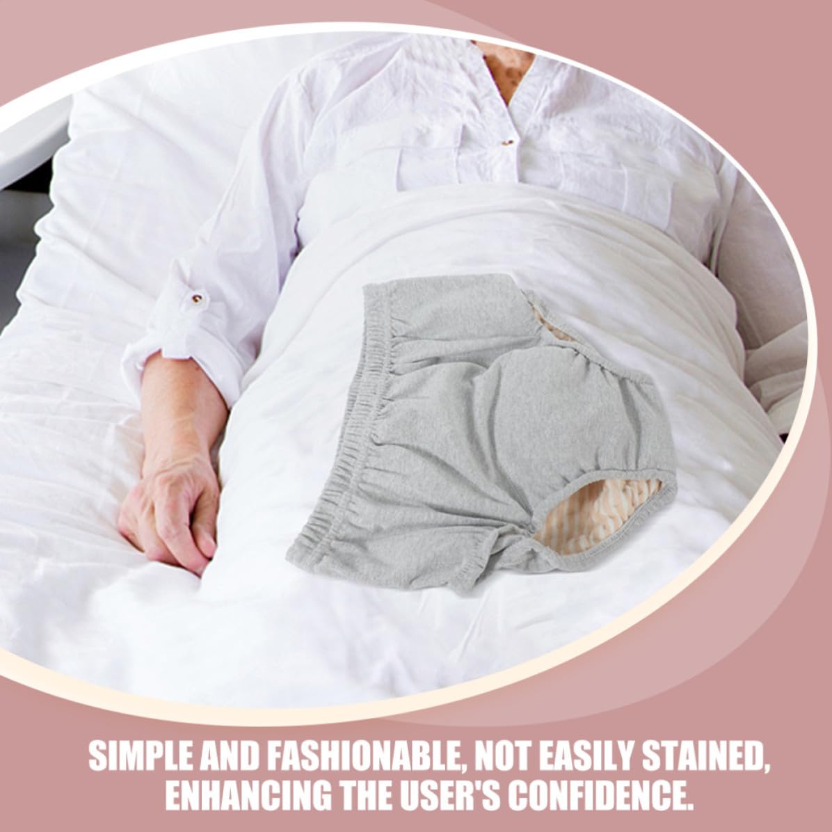Culottes Anti-fuites pour Adultes en Coton Lavables, Lot de 2 Pièces, Protection Urinaire pour Hommes et Personnes Âgées, Design Simple et Confortable