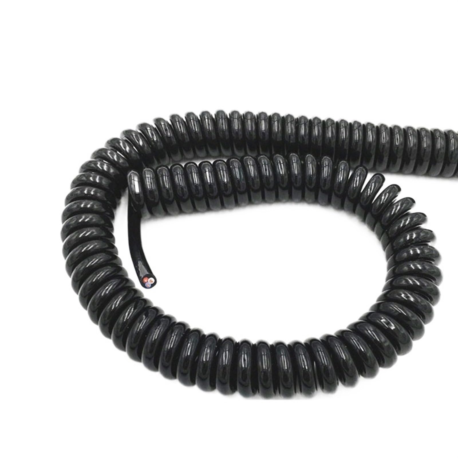 BDAYEK Spring Spiral Cable 1.2 meter Black Wire Spring Spiral Cable, Multi Core Pins Wires, 0.2mm .5mm Can Extend Tensile Power Cord Connector(6 Core,20 AWG 0.5mm)