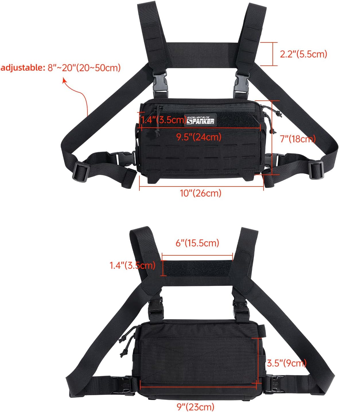 EXCELLENT ELITE SPANKER Tactical Chest Rig Pack EDC Chest Bag Molle Utility Chest Pouch for Outdoor Hunting Workouts Hiking - Image 2