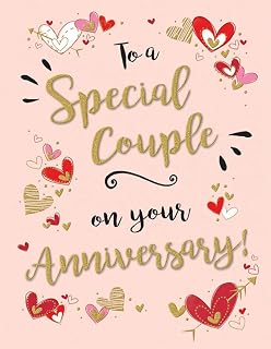 Piccadilly Greetings Group Ltd Special Couple On Your Wedding Anniversary Card - Hearts - 7.25 x 5.5 Inches,Beige