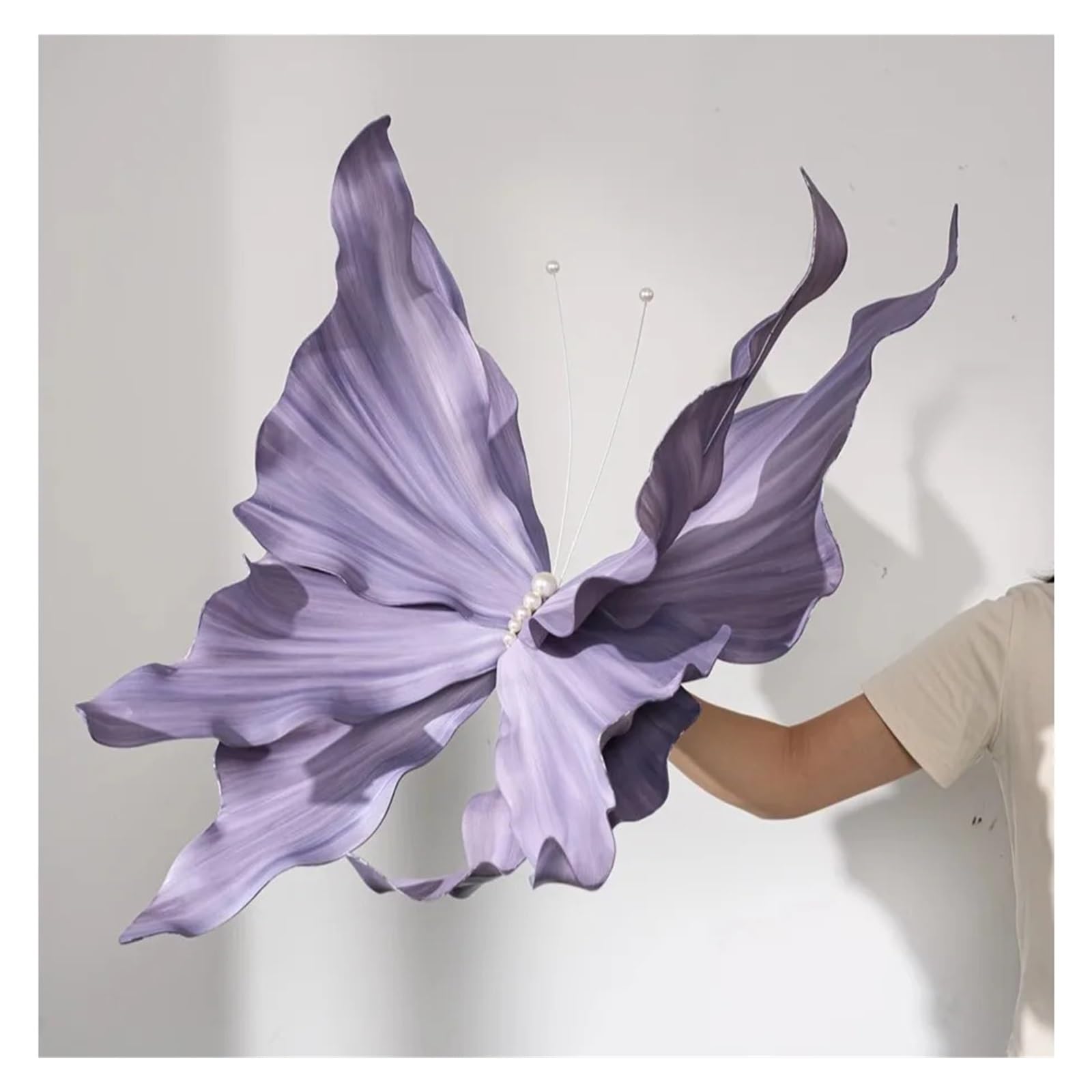 Riesige Schmetterlingsdekoration aus Papier | Große Hochzeits-Party-Foto-Requisite, Schaufensterdekoration und Gartendekoration im Freien(White 60cm)