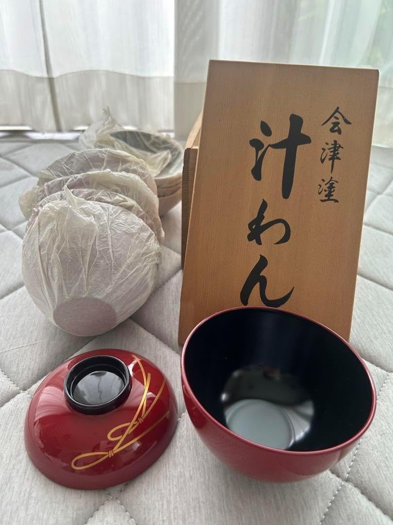 扇子金蒔絵朱塗 吸物椀 10客