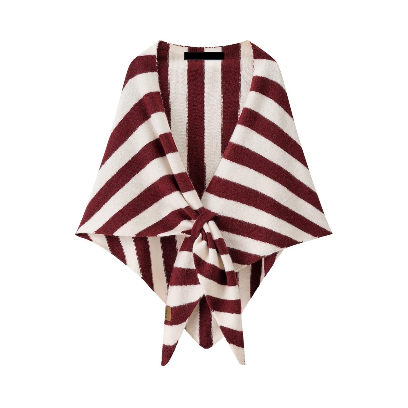 Chal de punto a rayas en blanco y negro con bufanda triangular for una capa cálida otoño e invierno Chal de invierno