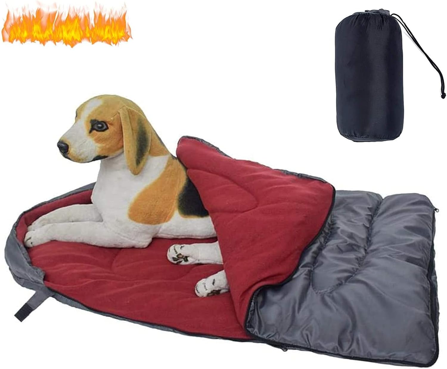 犬の寝袋 ペット ベッド ペット寝袋 ペット布団 クッション 犬猫用ベッド 耐久性 防水軽量 ベッド毛布 洗える ペット防災グッズ ポータブル犬のベッド 詰め物袋付き 屋内屋外旅行キャンプハイキング Faz Co Zm