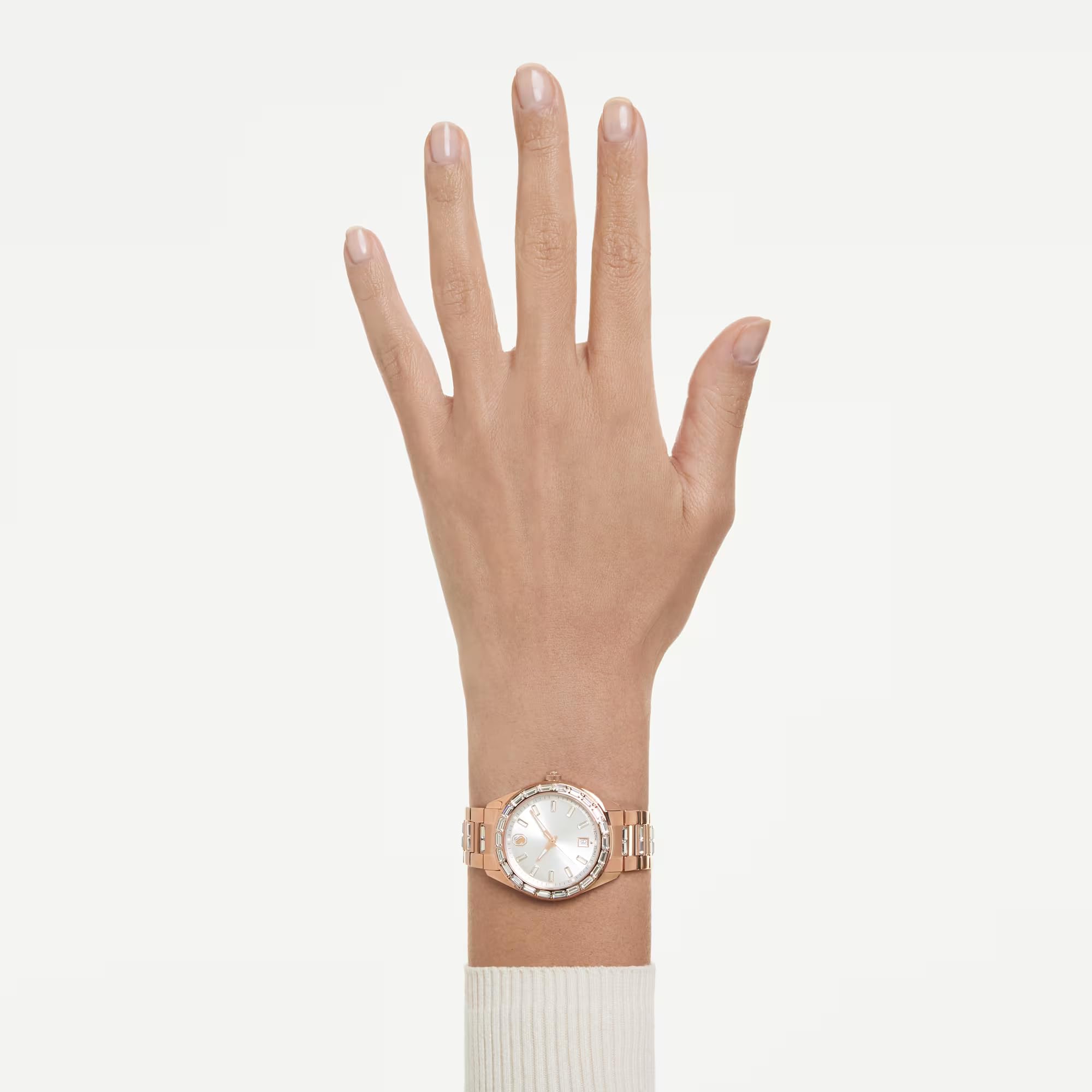 Swarovski Orologio Matrix date, Fabbricato in Svizzera, Bracciale di metallo, Tono oro rosa, Finitura in tono oro rosa