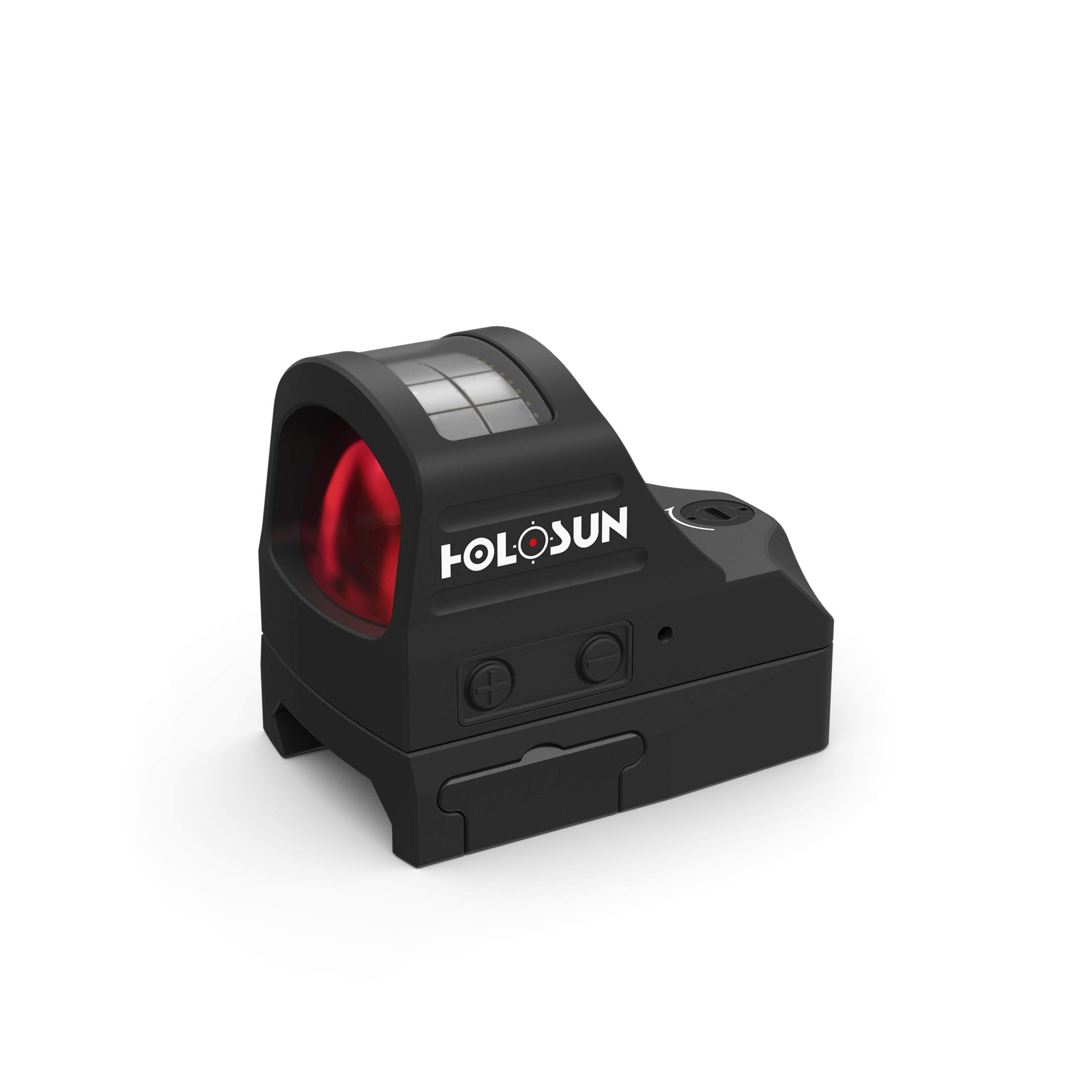 Holosun HS407C-X2 Offenes Reflex Rotpunktvisier + 2MOA Punkt Absehen, Picatinny Mount, Solarzelle, Schwarz, Jagd, Sportschießen Softair, Tactical Mini - 70152388