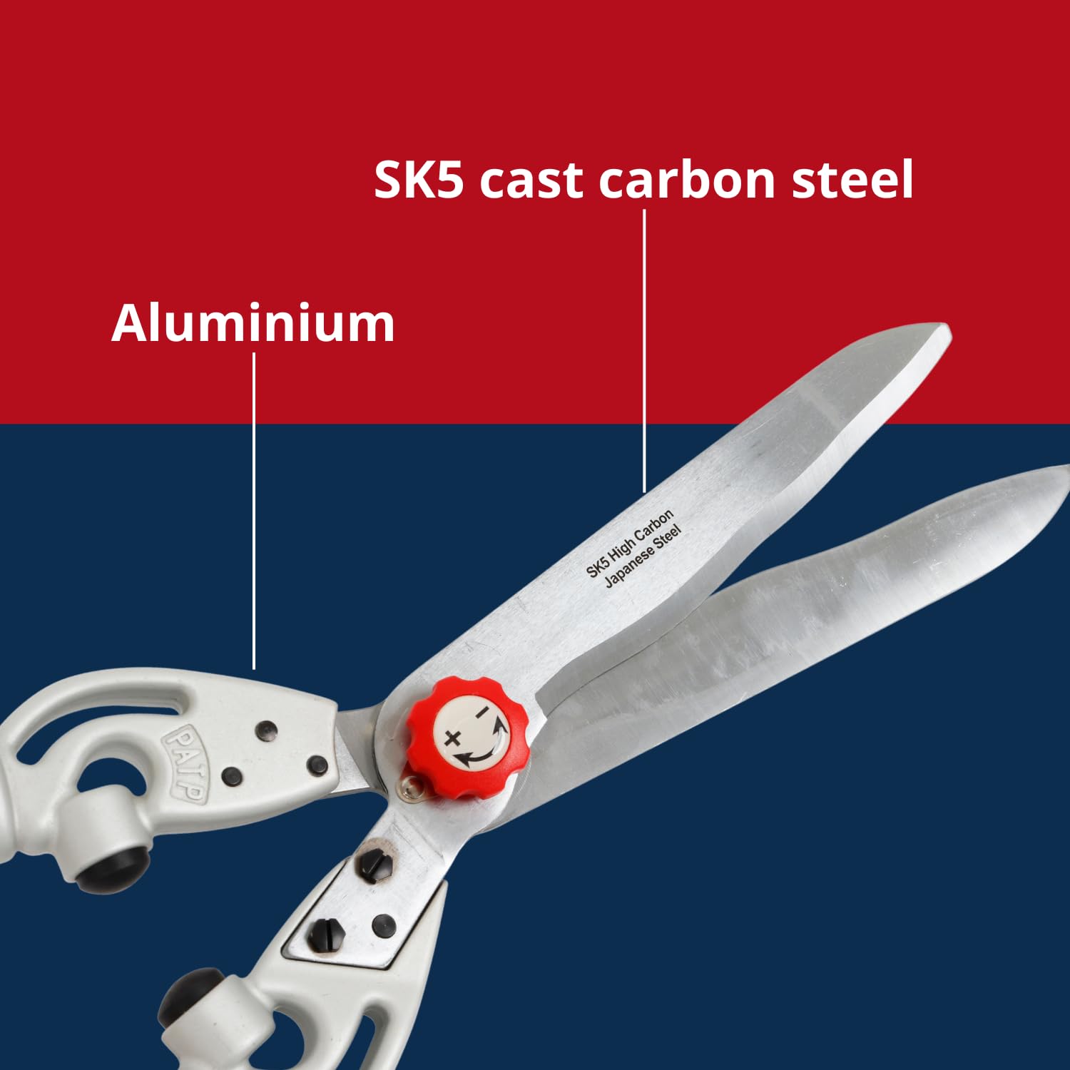 HOME IT® Nożyce do żywopłotu 68 cm ze szlifem falistym – stal węglowa SK5 – aluminiowy uchwyt – antypoślizgowy uchwyt – precyzyjne cięcie żywopłotów i krzewów