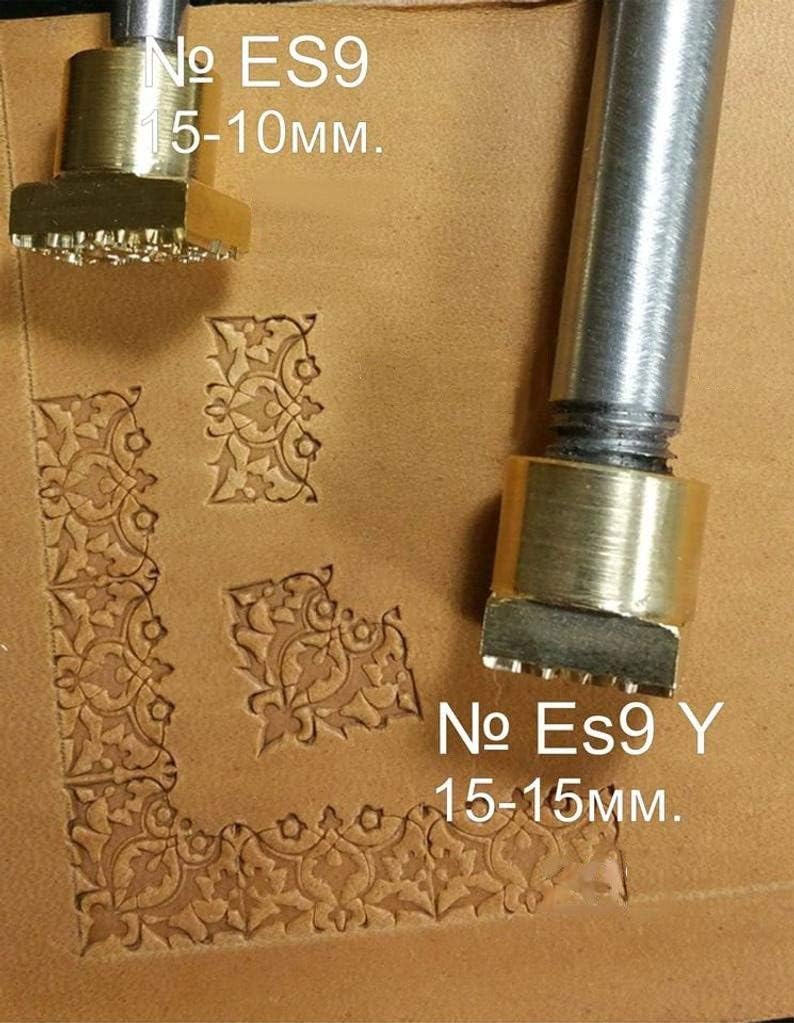 DandS ltd Leather Stamp Tool, Arabesque Set, Professional Steel Craft Tool for Leatherworking, Embossing, Carving & Stamping Leather Projects, Belts & DIY Projects Compatible with Mallet #ES9 Set