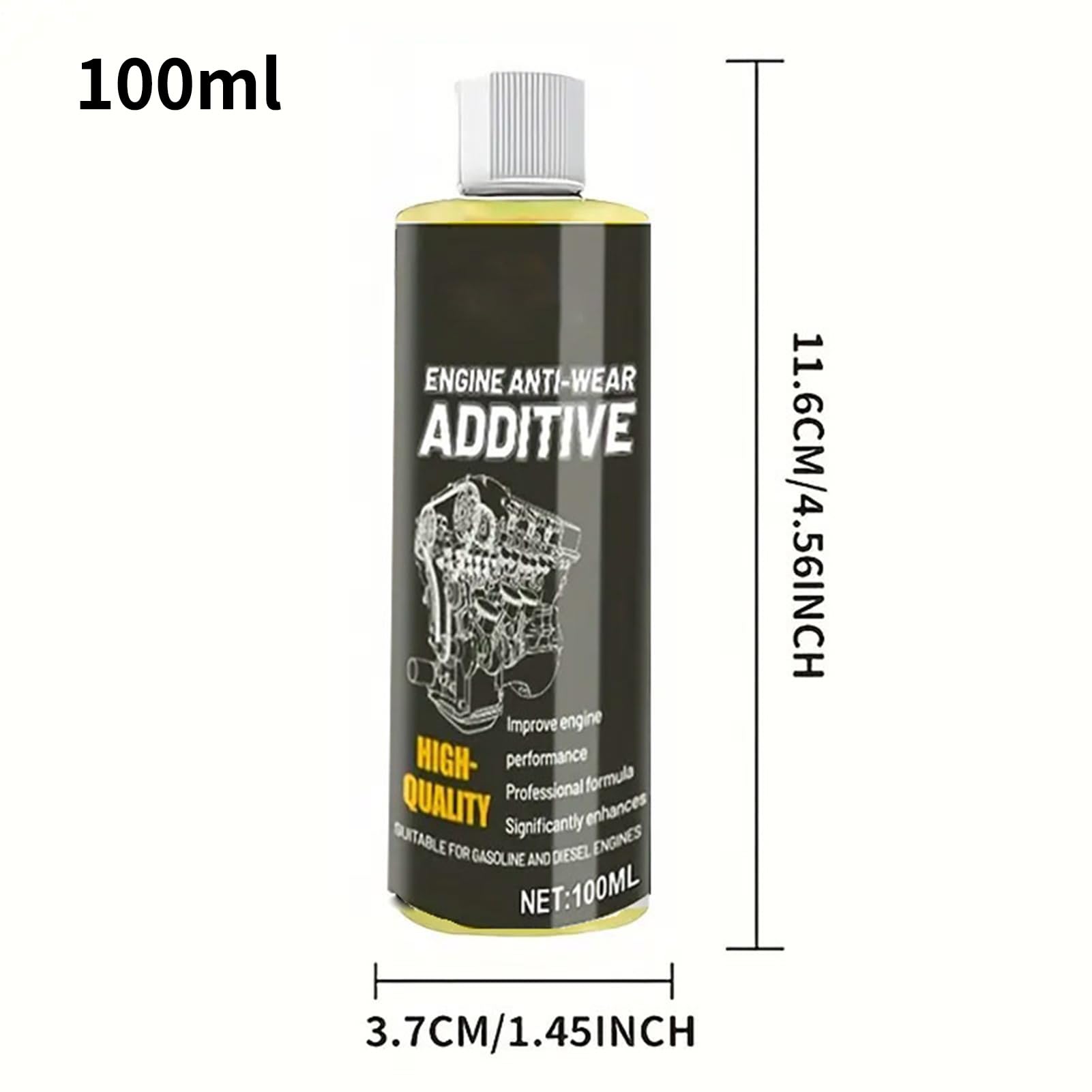 Generico Aditivo para de Motor y Coche, 100 ml, Alta eficiencia, antidesgaste, Protector, aditivos para líquidos de Motor y, para Reducir el Ruido por vibración y fricción