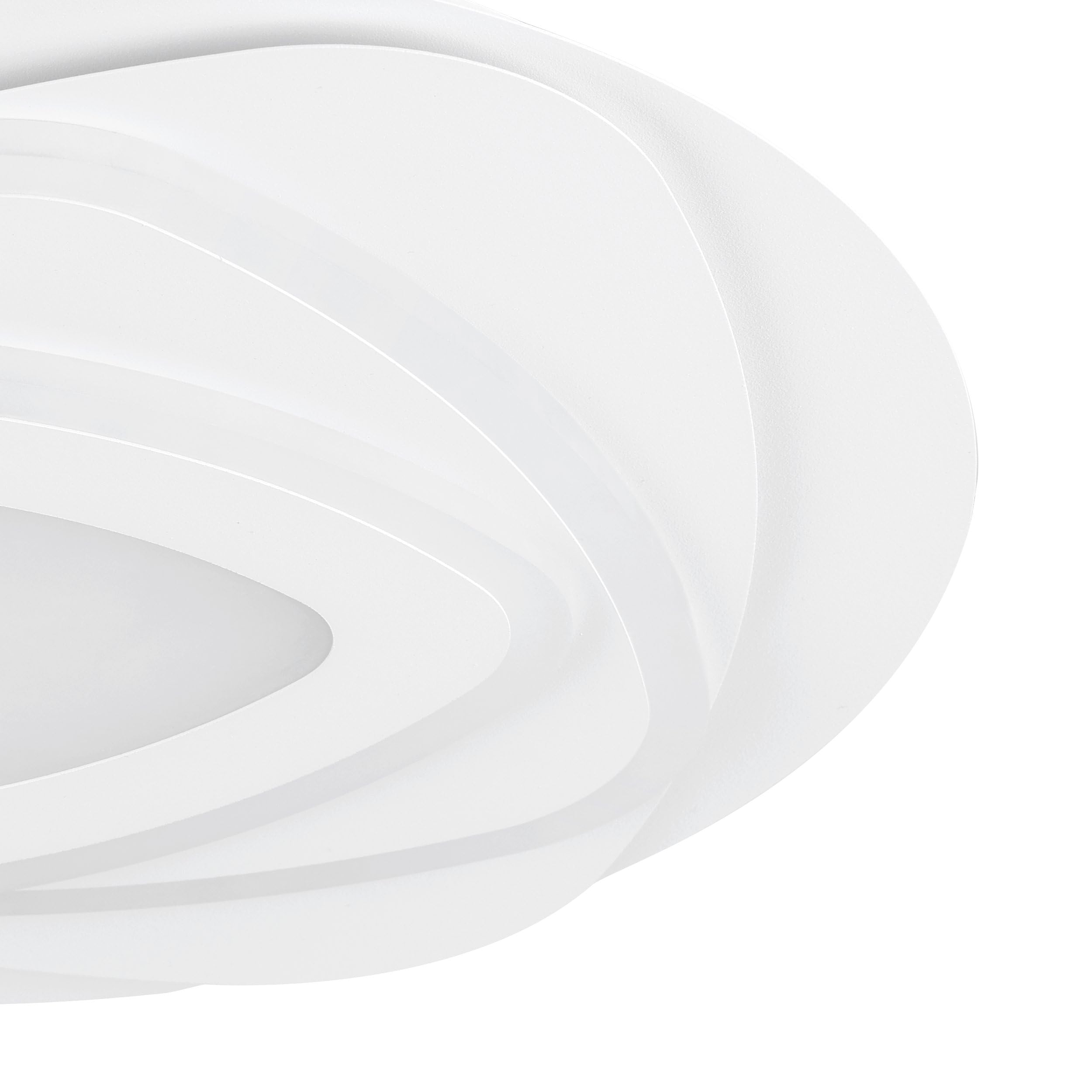 EGLO LED Deckenleuchte Palagiano, runde Deckenlampe | Deckenbeleuchtung aus Kunststoff in Weiß, Aufbauleuchte für Büro, Flur und Küche, neutralweiß, Ø 38 cm