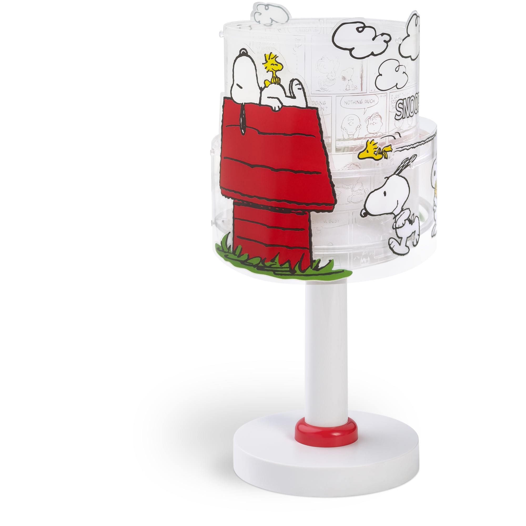 Dalber Lámpara Infantil de Mesilla Snoopy 76301 G4 | Lámpara infantil de mesa o mesita; G4 4W LED - Bombilla incluida; Luz Quitamiedos